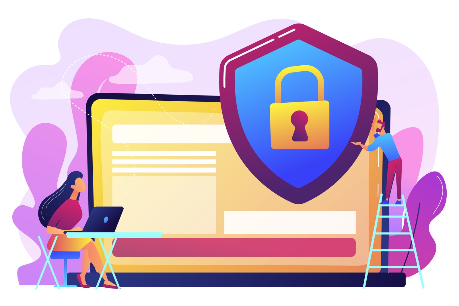 Data privacy concept vector illustration.